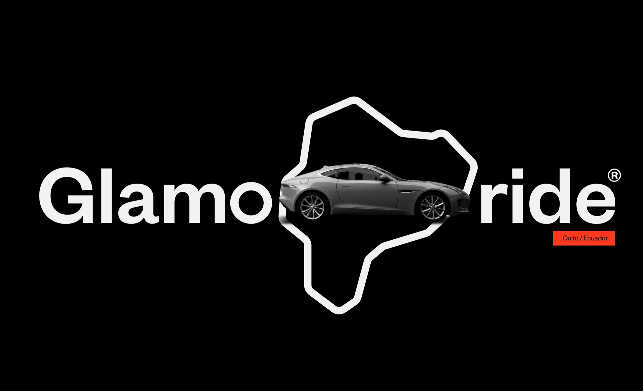 Glamooride visual identity — logo with vehicle
