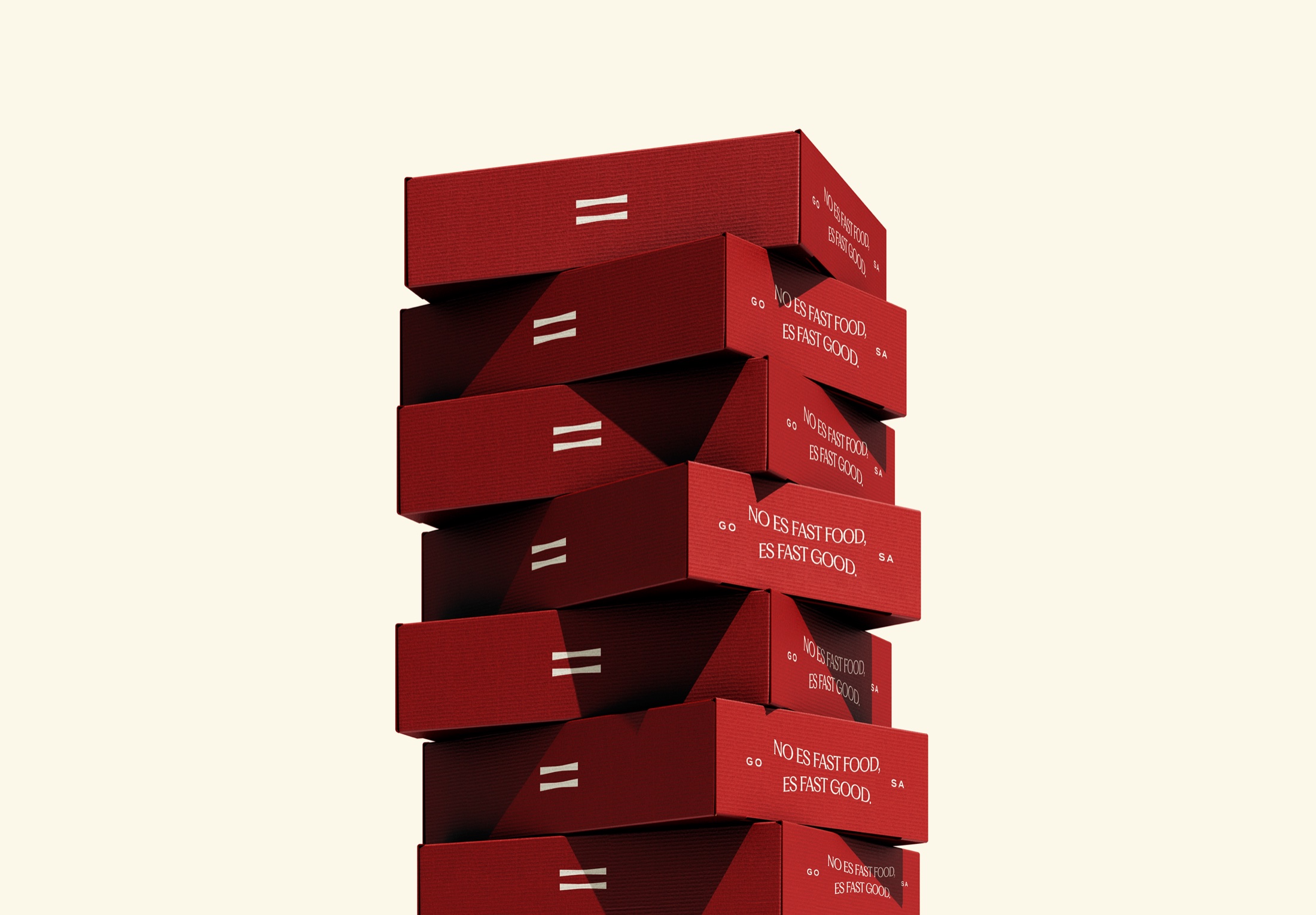 GOSA visual identity — packaging boxes