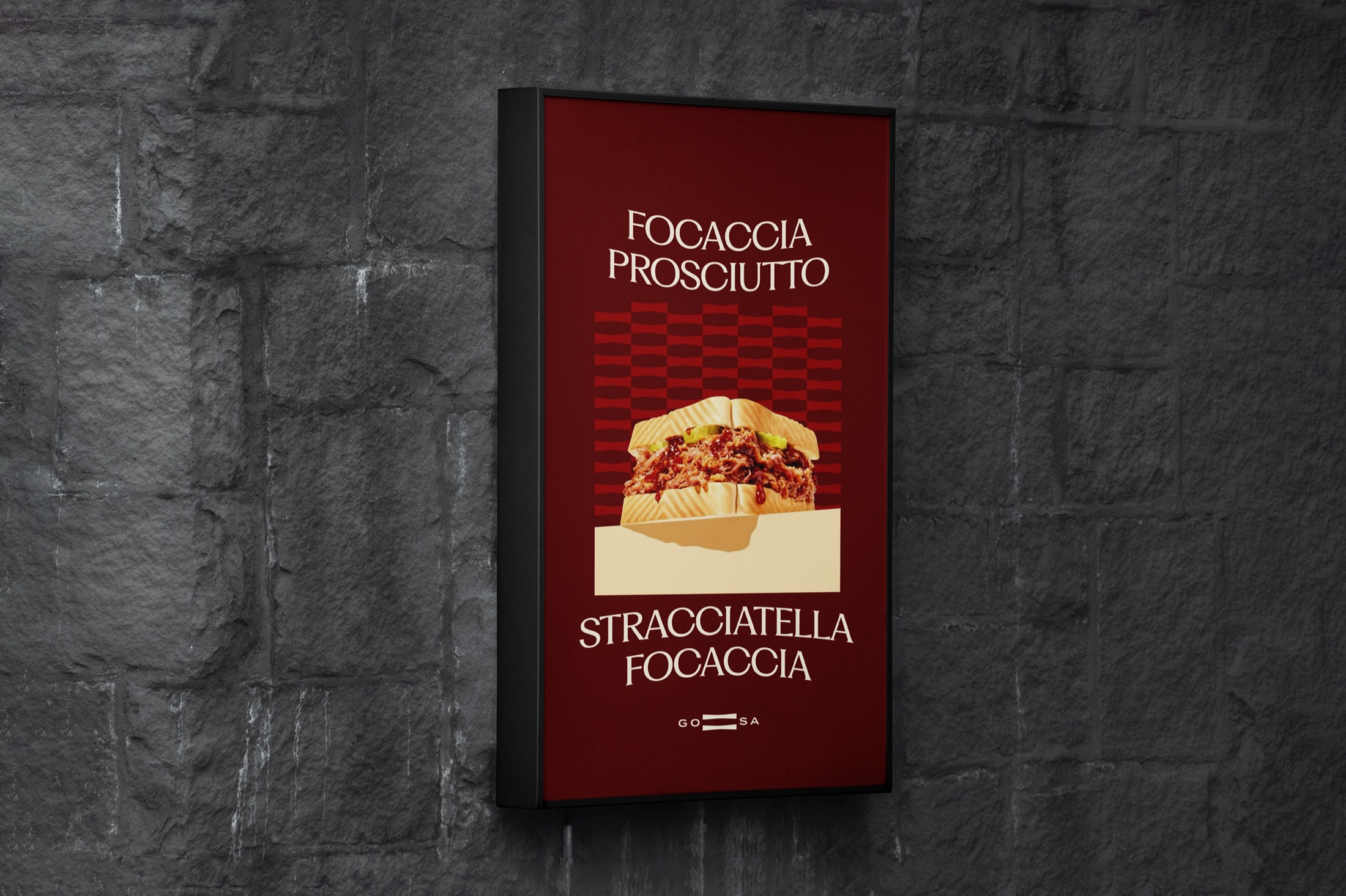 GOSA visual identity — focaccia poster