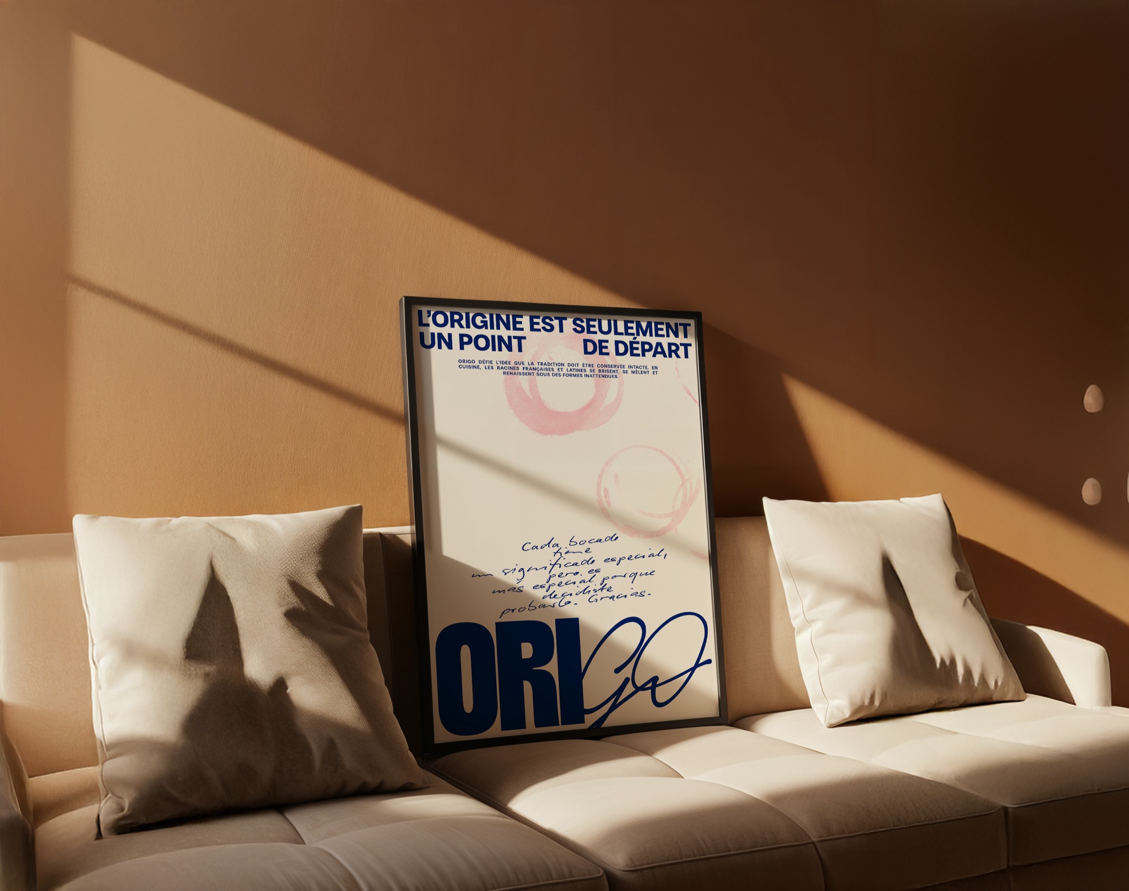 Origo visual identity — framed poster