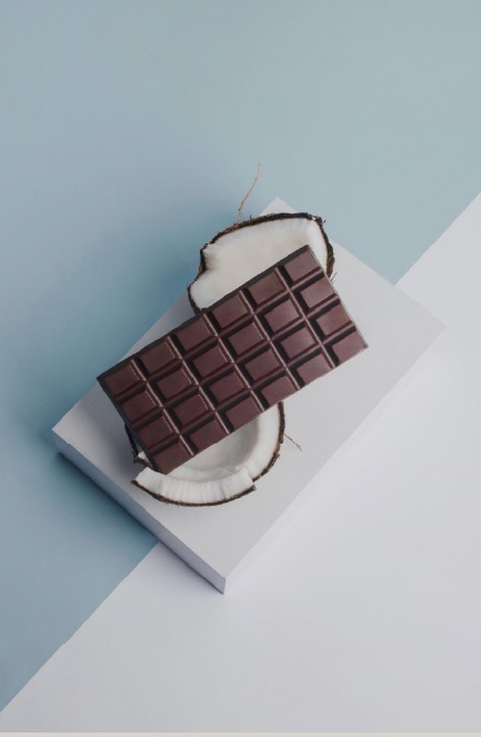 Product photography — chocolate bar with coconut